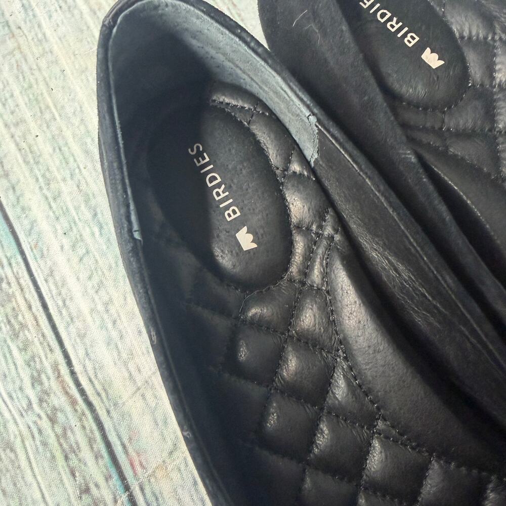 Birdies Goldfinch Suede Ballet Flat Pointed Toe Black 5 - Picture 3 of 4